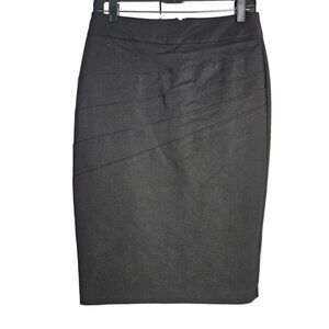 7th Avenue Design Studio Womens Black Pencil Skirt Size 6 Cotton Blend Stretch